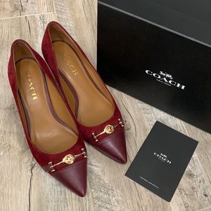 Coach Heels - Lauri Lux Suede/Silky Nap Burgundy